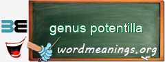 WordMeaning blackboard for genus potentilla